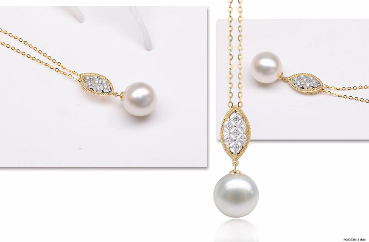 G14K Duo-Tones Edison Pearl Pendant - Timeless Pearl