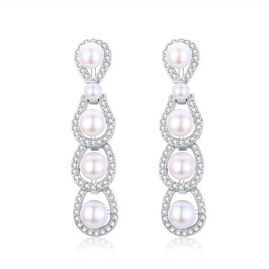 Pearl Petal Drop Earring