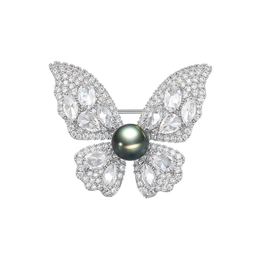 Shining Butterfly Edison Pearl Brooch