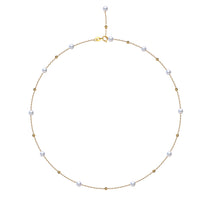 G18k Timeless Beauty Tin Cup Pearl Necklace modern tin cup pearl necklace with elegant spacing and refined timeless style