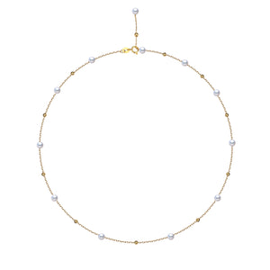 G18k Timeless Beauty Tin Cup Pearl Necklace