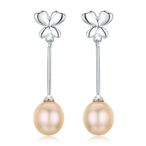 Tiny Butterfly Drop Earrings