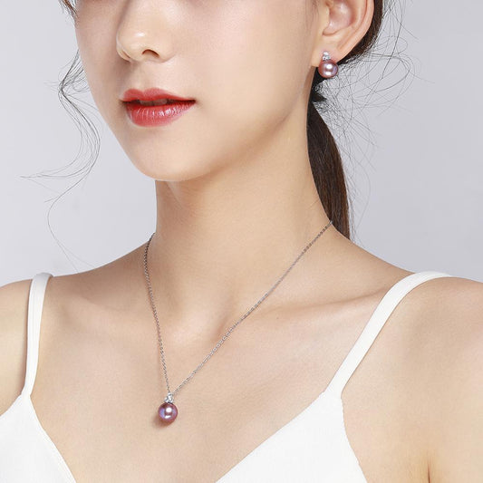 G14K Trinity Edison Pearl Earrings & Necklace Gift Set