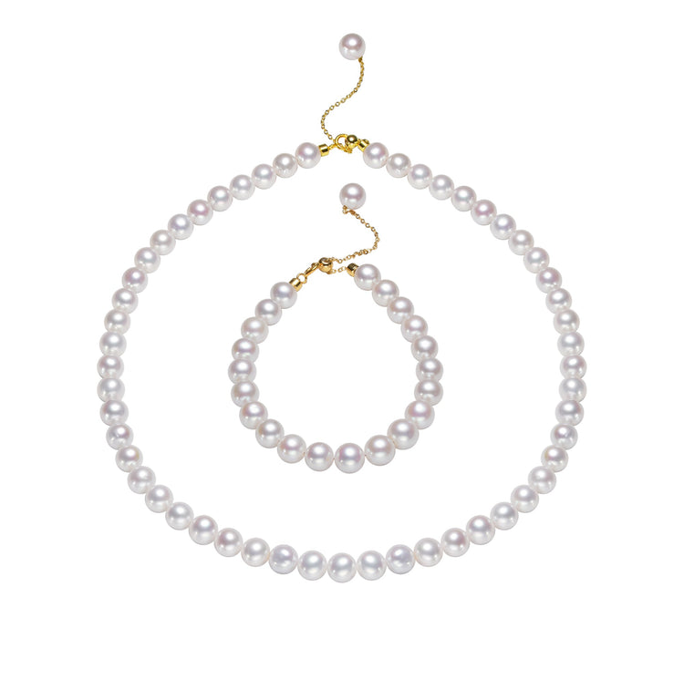 Edison Pearl Full Pearls Necklace & Bracelet Gift Set