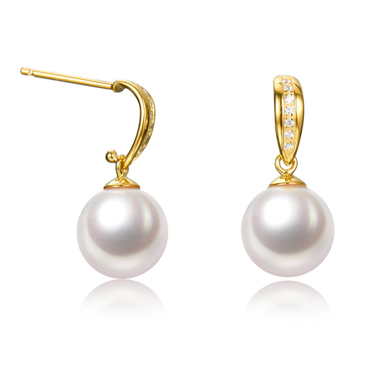 G18k Diamonds Latch Pearl Earrings