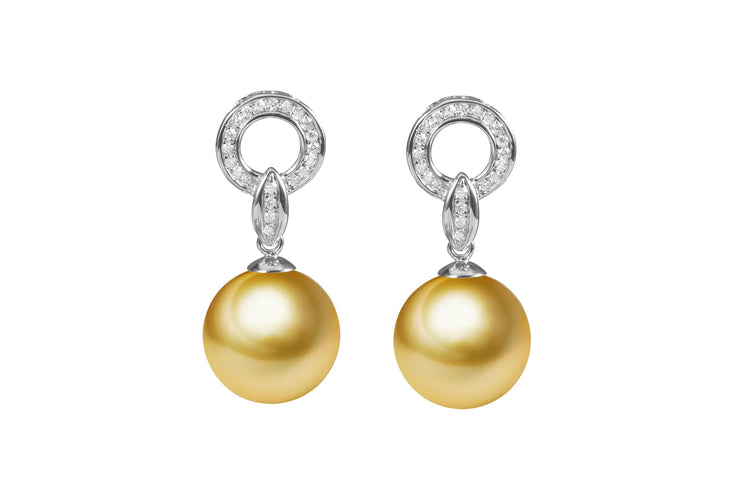 G18k Diamonds Modern & Pearl Earrings