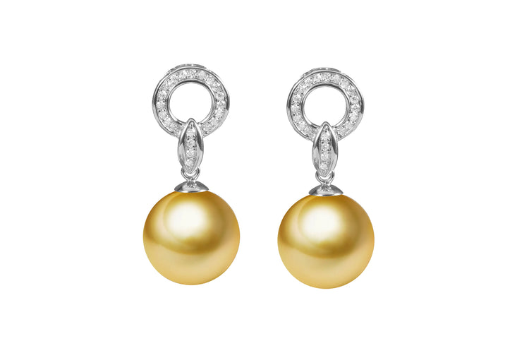 G18k Diamonds Modern & Pearl Earrings