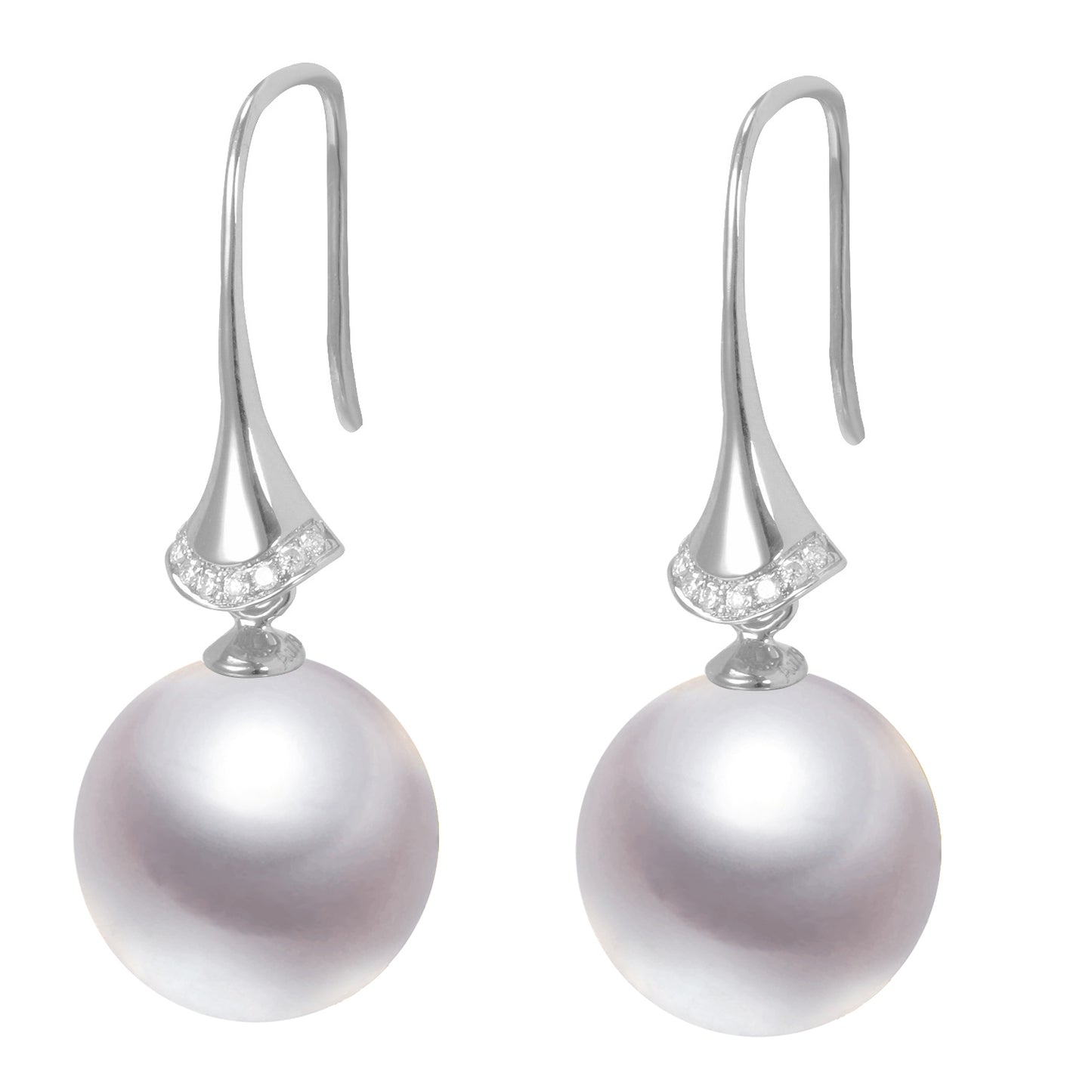 G18k Stiletto Diamonds Pearl Earrings