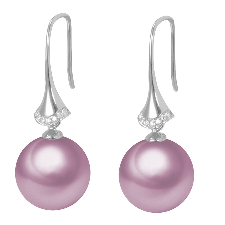 G18k Stiletto Diamonds Pearl Earrings