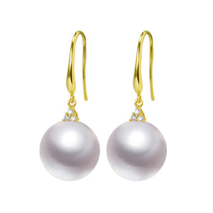 G18k Trinity Diamonds Pearl Earrings