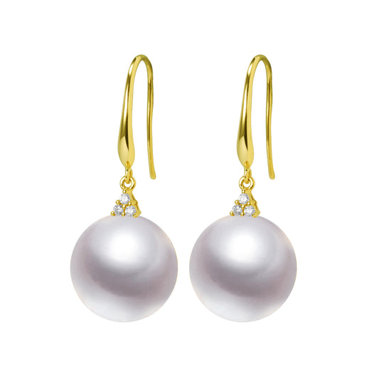G18k Trinity Diamonds Pearl Earrings