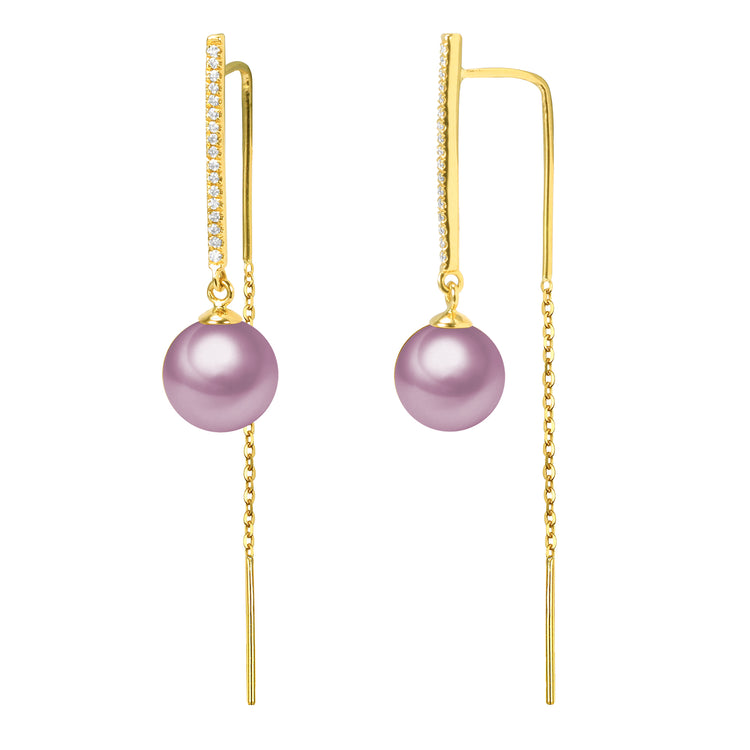 G18k Diamonds Edison Pearl Threader Earrings