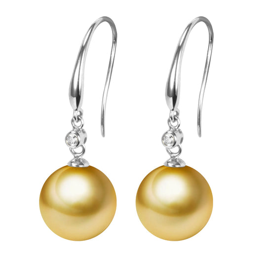 G18K Diamonds City Style Pearl Earrings