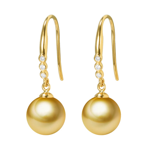 G18K Diamonds City Style Pearl Earrings