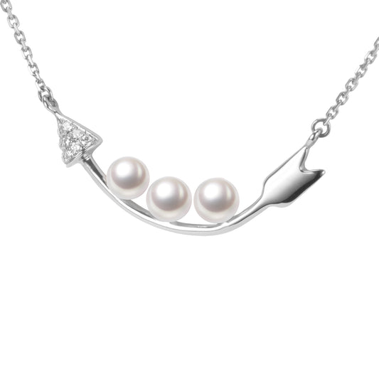 G18K Diamonds Arrow Of Love Pearl Necklace