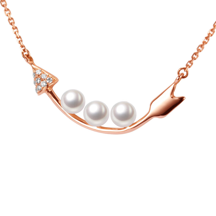 G18K Diamonds Arrow Of Love Pearl Necklace