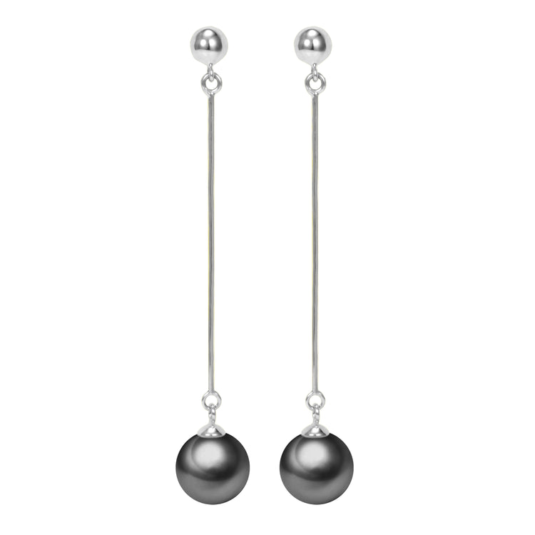 G18k Industrial Drop Pearl Earrings