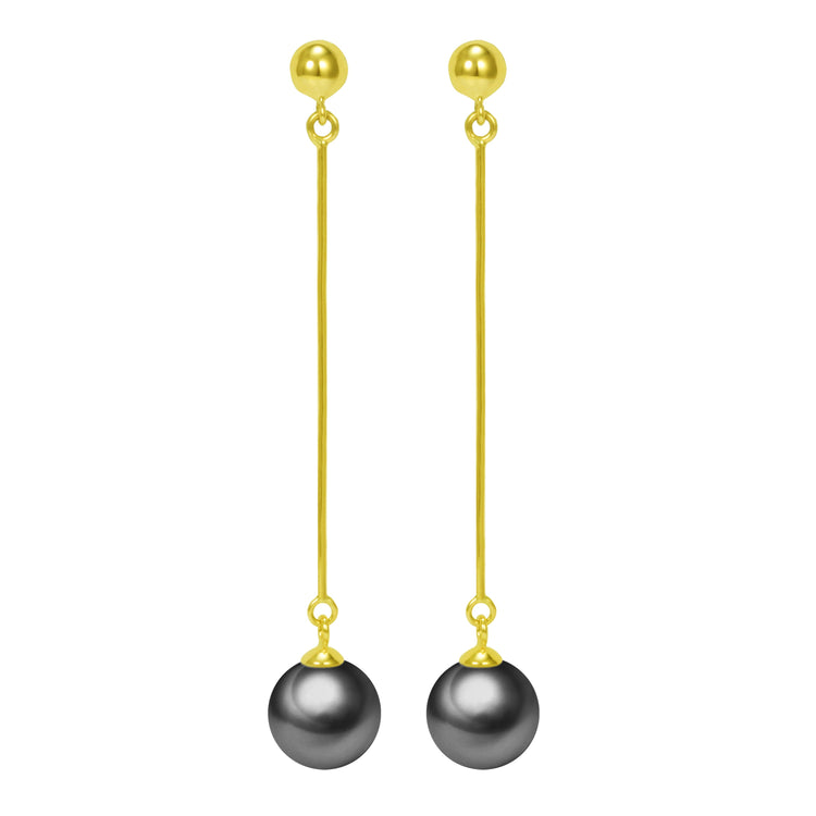 G18k Industrial Drop Pearl Earrings