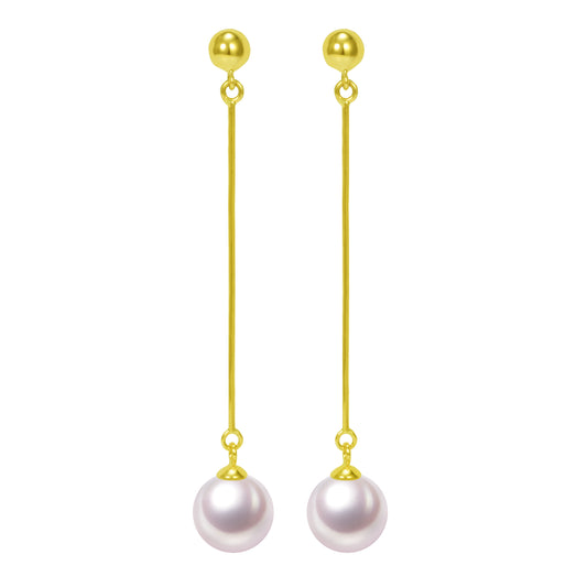 G18k Industrial Drop Pearl Earrings