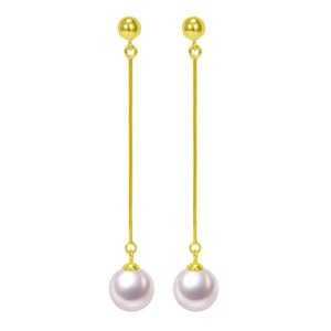 G18k Industrial Drop Pearl Earrings