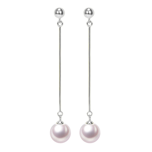 G18k Industrial Drop Pearl Earrings