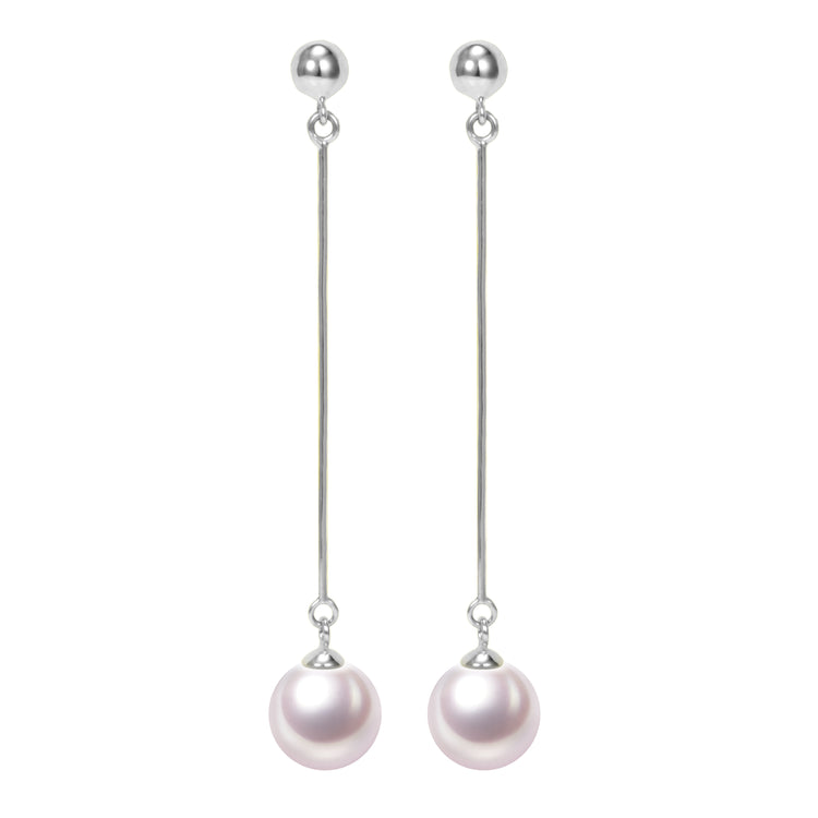G18k Industrial Drop Pearl Earrings