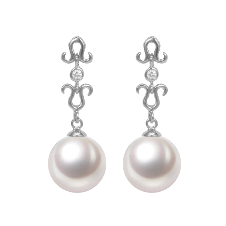 G18k Diamonds Le fleur Pearl Earrings