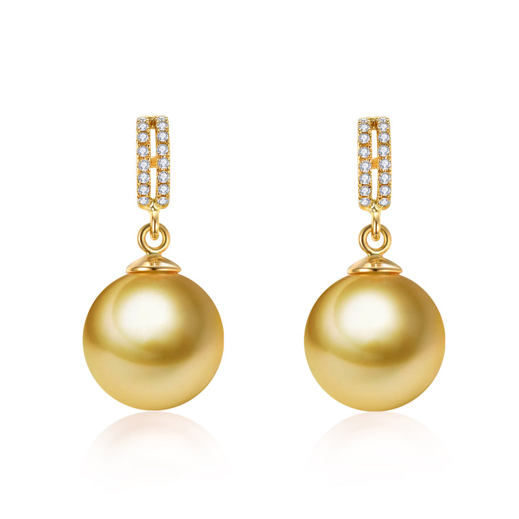 G18k Diamonds & Pearls Industrial Earrings