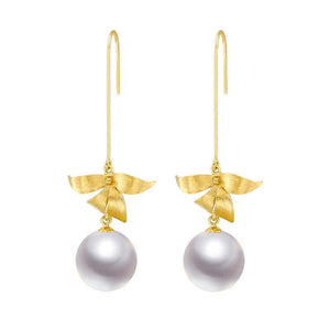 G18k Floral Design Edison Pearl Earrings