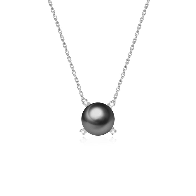 G18k Quadrant Diamonds Pearl Necklace