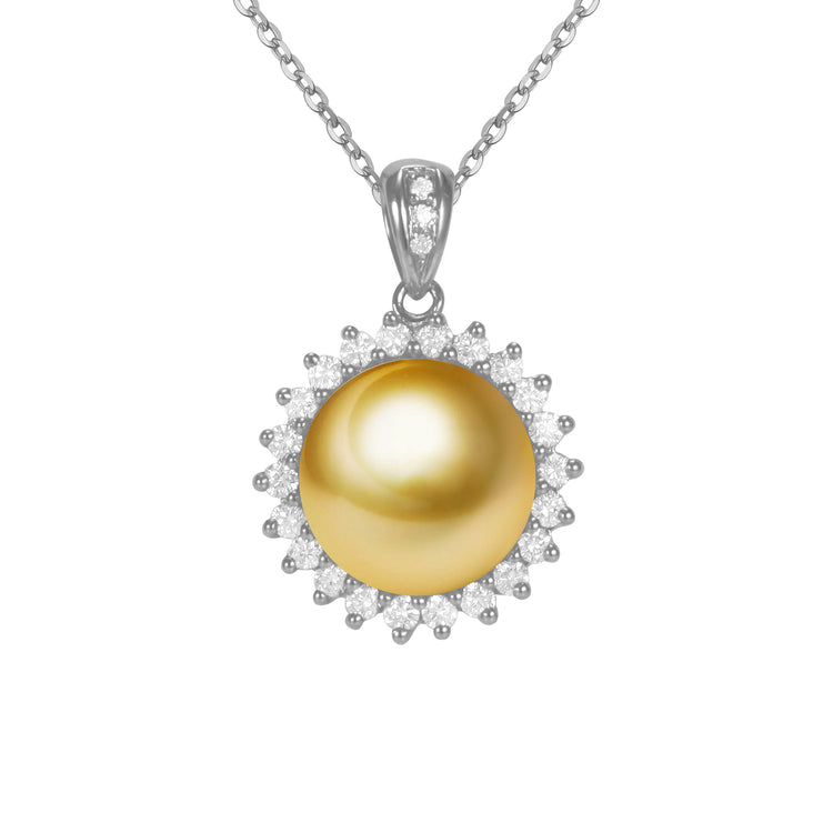 G18k Sunshine and Diamonds Pearl Pendant (Large Size)