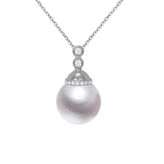 G18k Diamonds Infinity Love Pearl Pendant