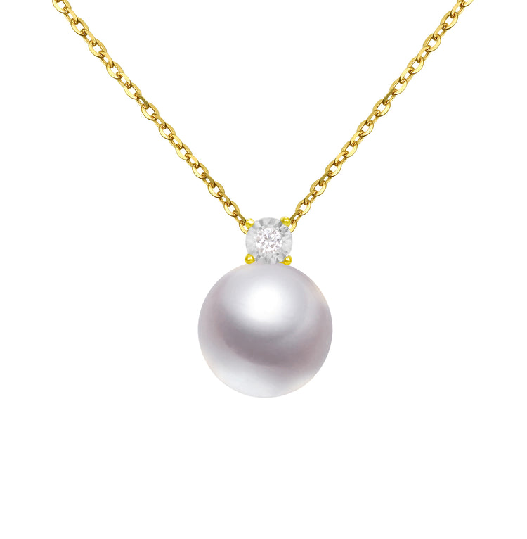 G18k Oversized Pearl and Diamonds Pendant