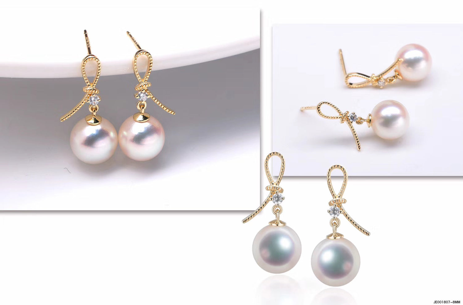 G18K Golden Knot Pearl Earrings - Timeless Pearl
