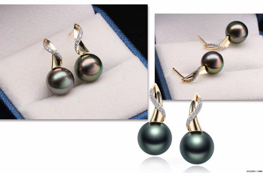 G14K Peacock Edison Pearl Earrings - Timeless Pearl