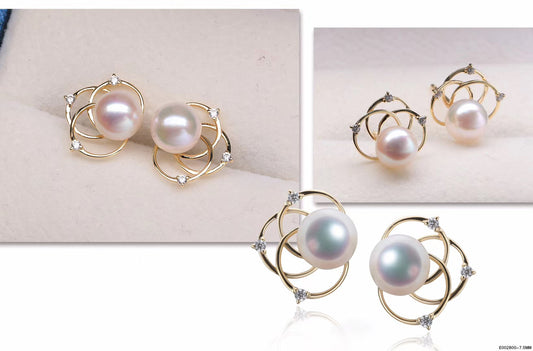 G14K Floral Edison Pearl Earrings - Timeless Pearl