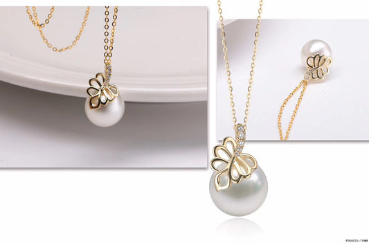 G14K Heart of Palm Edison Pearl Pendant - Timeless Pearl