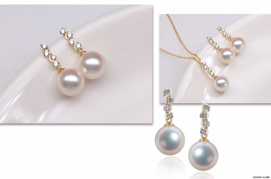 G14K Shining Crystal Edison Pearl Earrings - Timeless Pearl