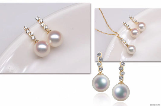 G14K Shining Crystal Edison Pearl Earrings - Timeless Pearl