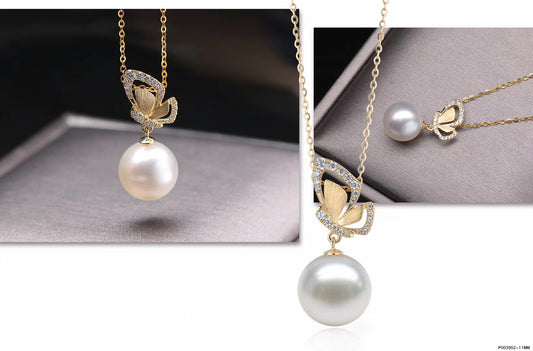 G14K Butterfly Edison Pearl Pendant - Timeless Pearl