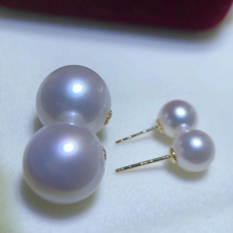 G18K Solid Gold Double Edison Pearls Earrings