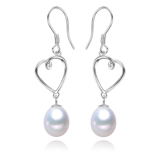 Elegant Heart-Shaped Pearl Earrings