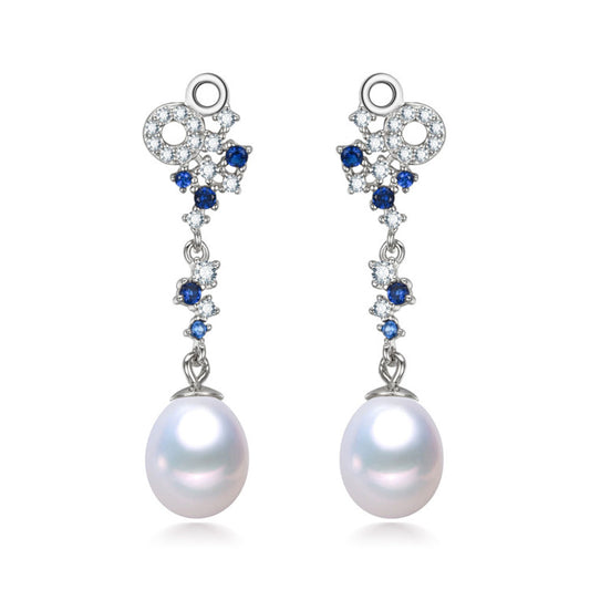 Snowfall Crystal & Pearl Drop Earrings