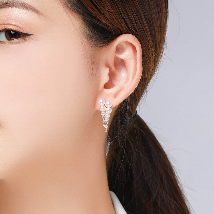 Frozen Queen Icicle Pearl Earrings