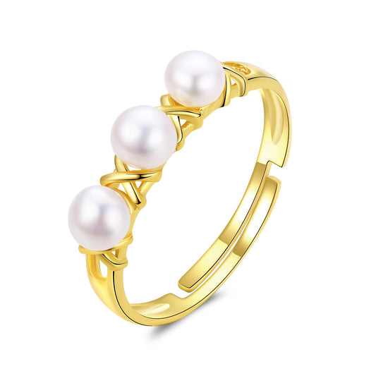 XOXO Golden Pearl Ring