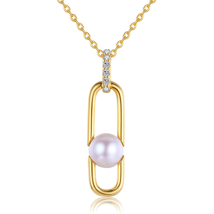 Large Link Pearl Necklace