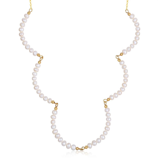 Scalloped Pearl Necklace