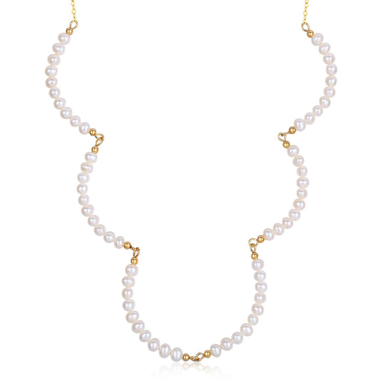 Scalloped Pearl Necklace