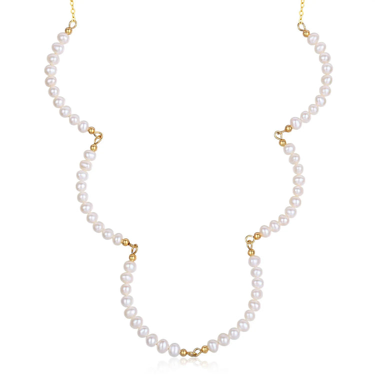 Scalloped Pearl Necklace