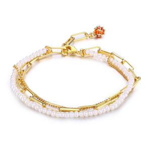 Linked Freshwater Pearl Bracelet